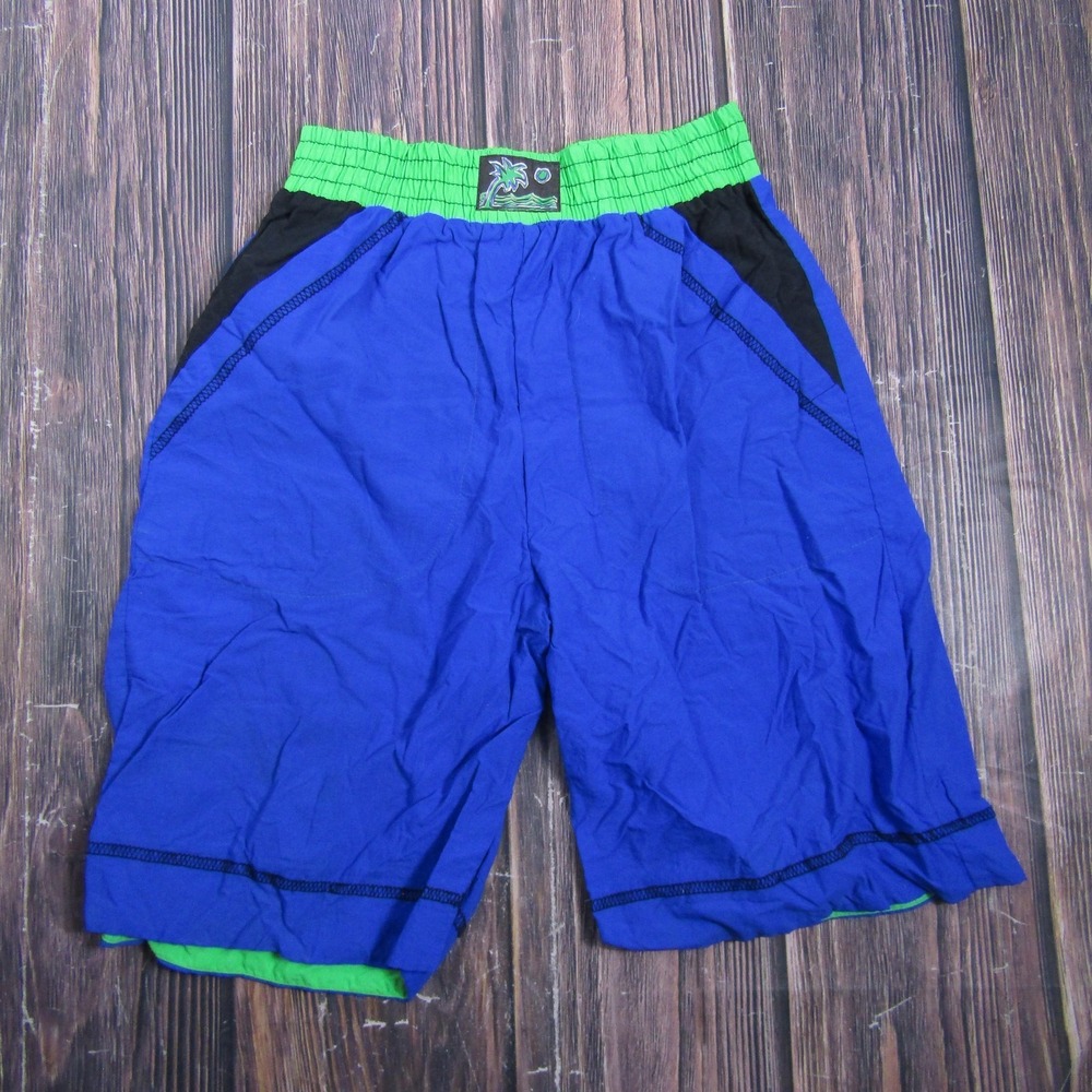 Sun Club By Catalina‎ Mens M Blue Bermuda Swim Shorts Nylon Vintage Beach